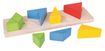 Dřevěné hračky Bigjigs Toys Vkládací puzzle zlomky trojúhelníky