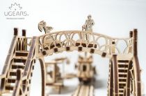 Dřevěné hračky Ugears 3D dřevěné mechanické puzzle Mechanical Town tramvajová linka