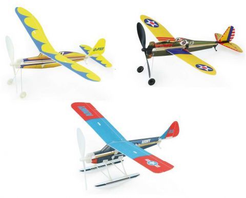 Dřevěné hračky Vilac Stavebnice letadla s natahovací vrtulí 1ks zelená
