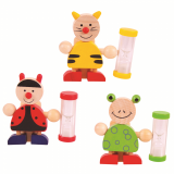 Dřevěné hračky Bigjigs Toys Stojánek na kartáček s přesýpacími hodinami 1 ks