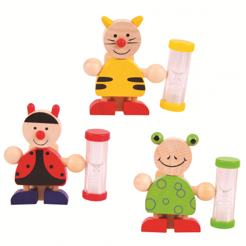 Dřevěné hračky Bigjigs Toys Stojánek na kartáček s přesýpacími hodinami 1 ks