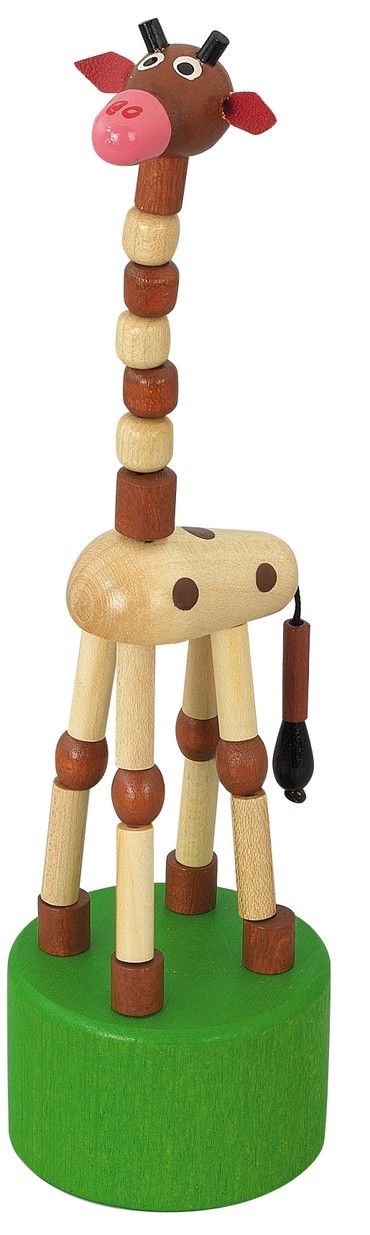 Dřevěné hračky Detoa Mačkací figurka Žirafa