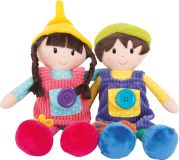 Dřevěné hračky small foot Látkové panenky Noe a Emma