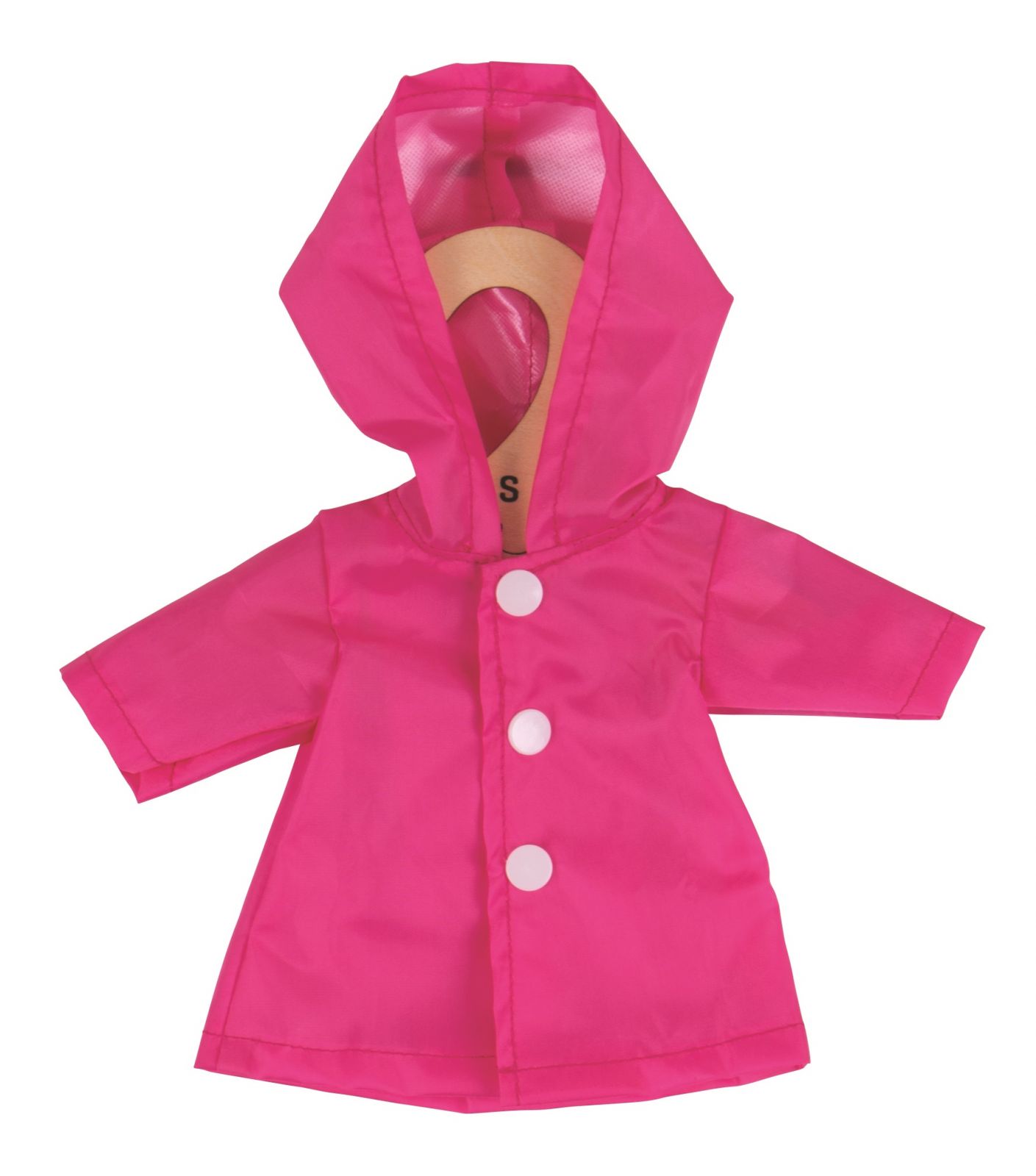 Dřevěné hračky Bigjigs Toys Růžový kabátek pro panenku 28 cm