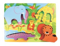 Dřevěné hračky Bigjigs Toys Vkládací puzzle safari