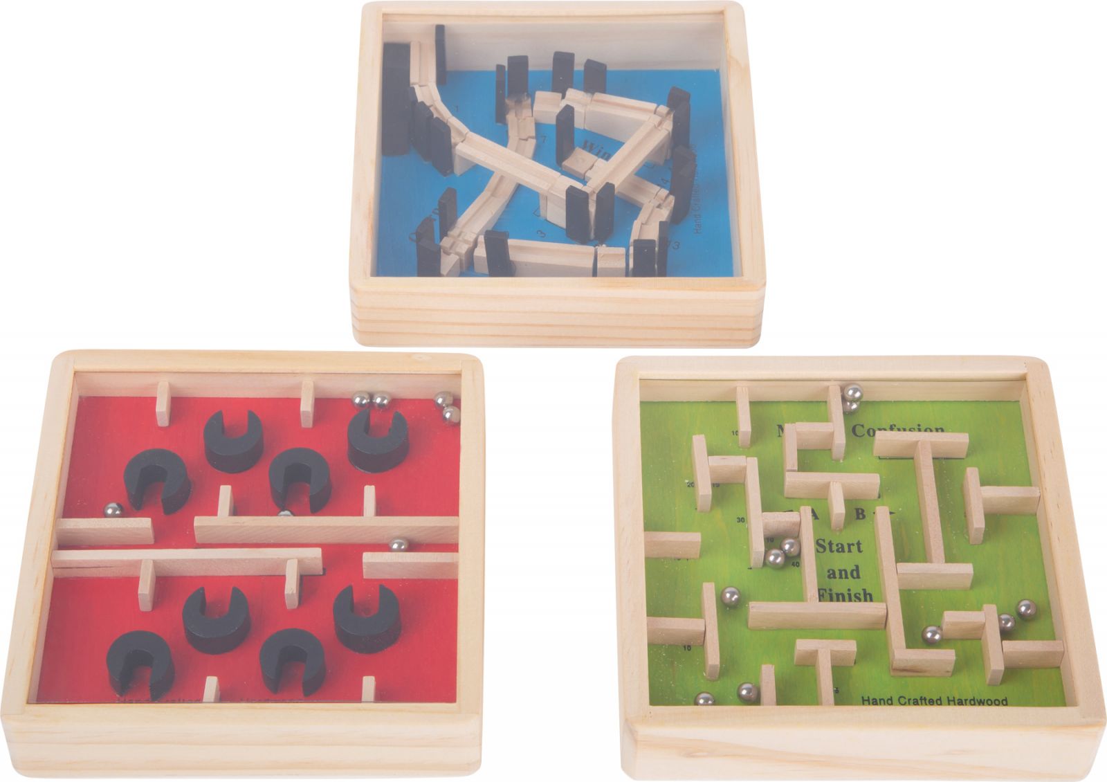 Dřevěné hračky Dřevěný barevný kuličkový labyrint 1 ks zelený Small foot by Legler