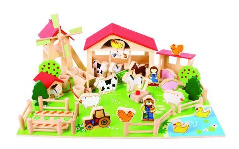 Dřevěné hračky Bigjigs Toys - Velká dřevěná farma - sleva