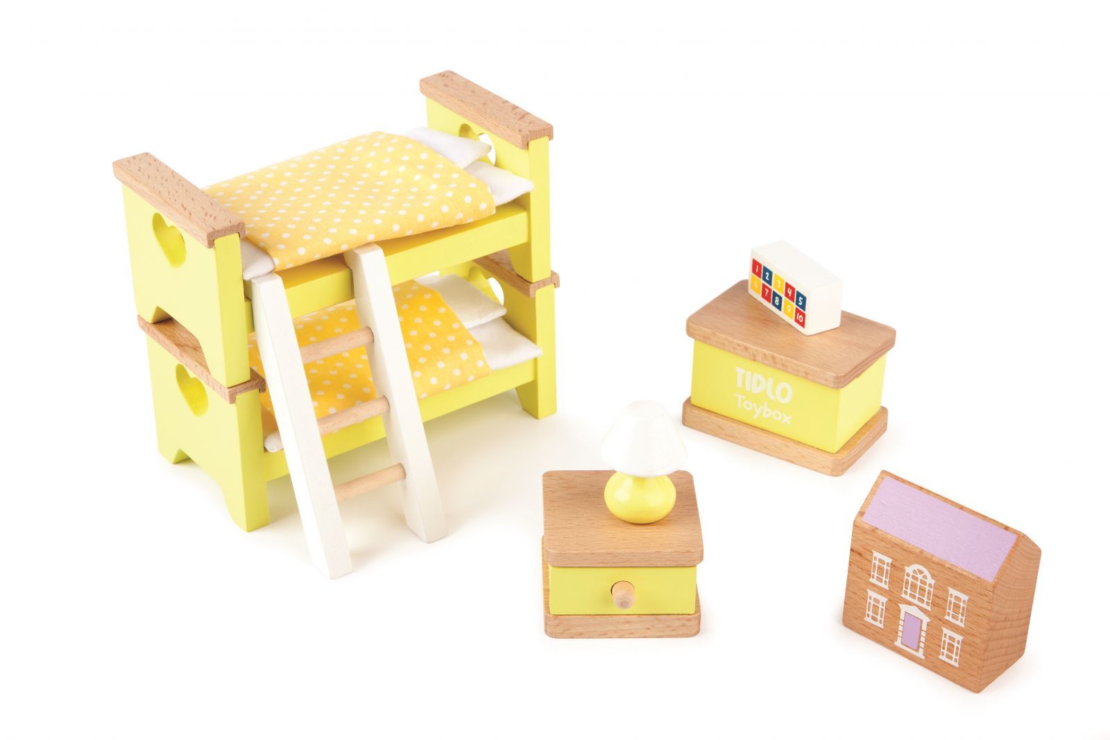 Dřevěné hračky Tidlo Dřevěný nábytek dětský pokoj žlutý
