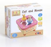 Dřevěné hračky Tidlo Hrací skříňka kočka a myš