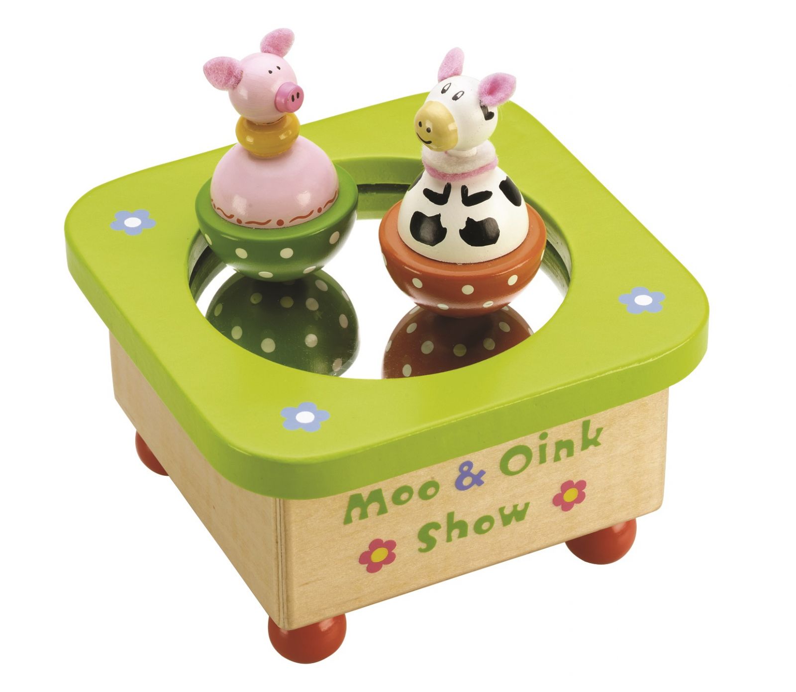 Dřevěné hračky Tidlo Hrací skříňka kravička a prasátko