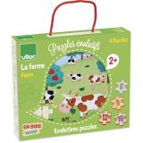 Dřevěné hračky Vilac Dřevěné puzzle Farma 4v1