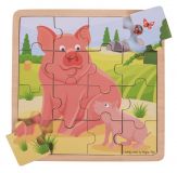 Dřevěné hračky Bigjigs Toys puzzle - Prasátko se selátkem