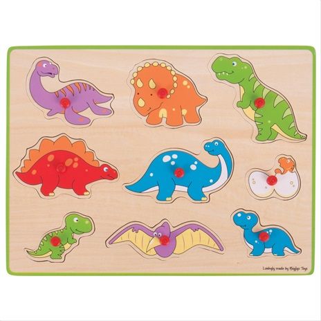 Dřevěné hračky Bigjigs Toys Vkládací puzzle dinosauři