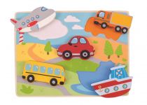 Dřevěné hračky Bigjigs Toys Vkládací puzzle dopravní prostředky
