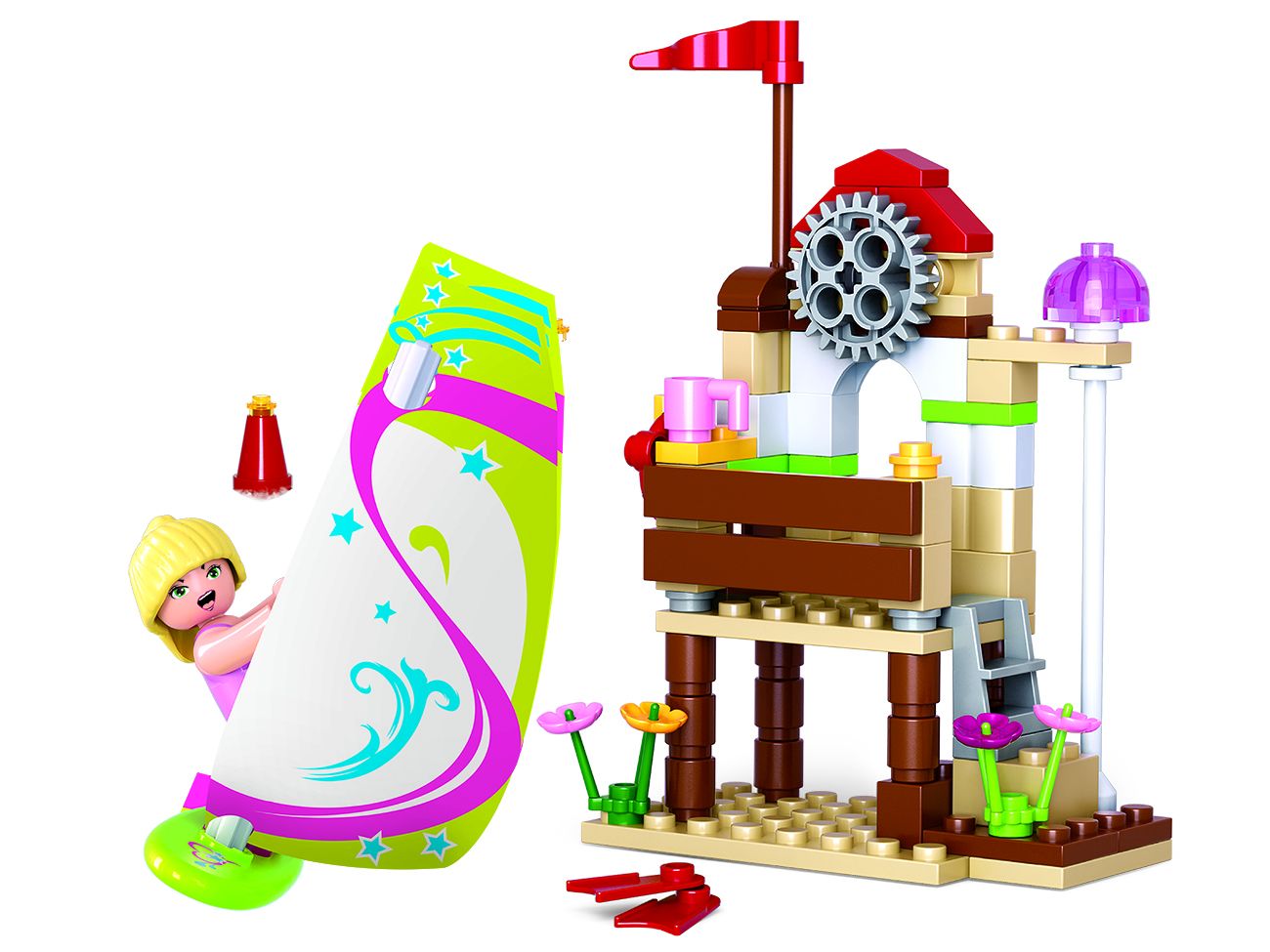 Dřevěné hračky Sluban Girls Dream Holidays M38-B0601 Surfařka