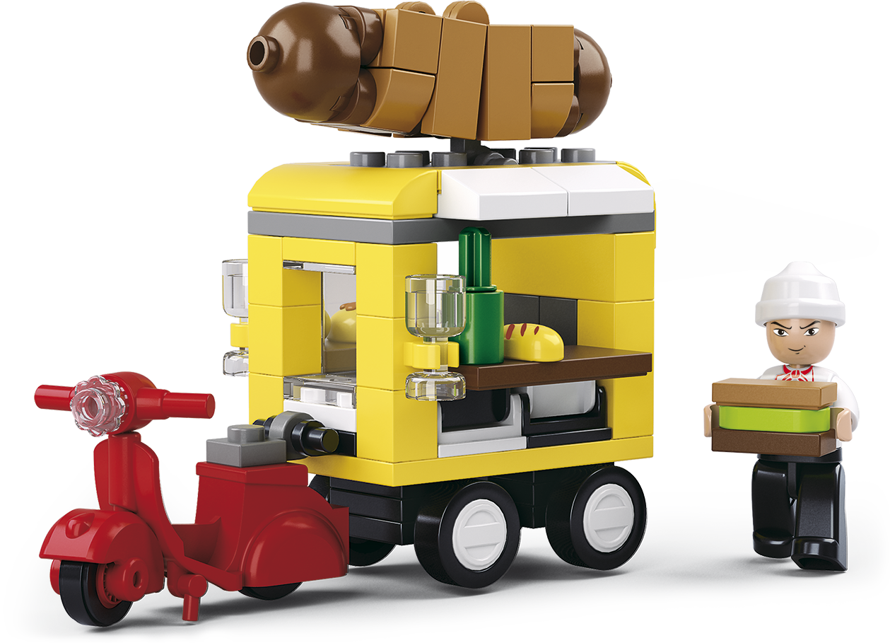 Dřevěné hračky Sluban Town Business street M38-B0565 Hot-dog vůz