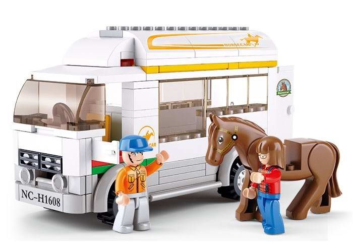 Dřevěné hračky Sluban Town Farma M38-B0559 Vůz na přepravu koní