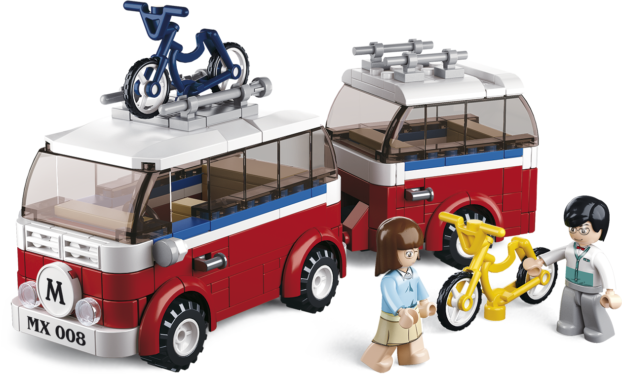Dřevěné hračky Sluban Town Uptown M38-B056 Banya & Lemy Obytný vůz