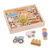 Dřevěné hračky Bigjigs Toys Magnetky farma
