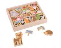 Dřevěné hračky Bigjigs Toys Magnetky lesní zvířátka