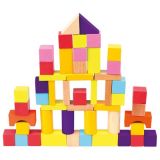 Dřevěné hračky Bino Kostky v kyblíku 50 ks nové barvy