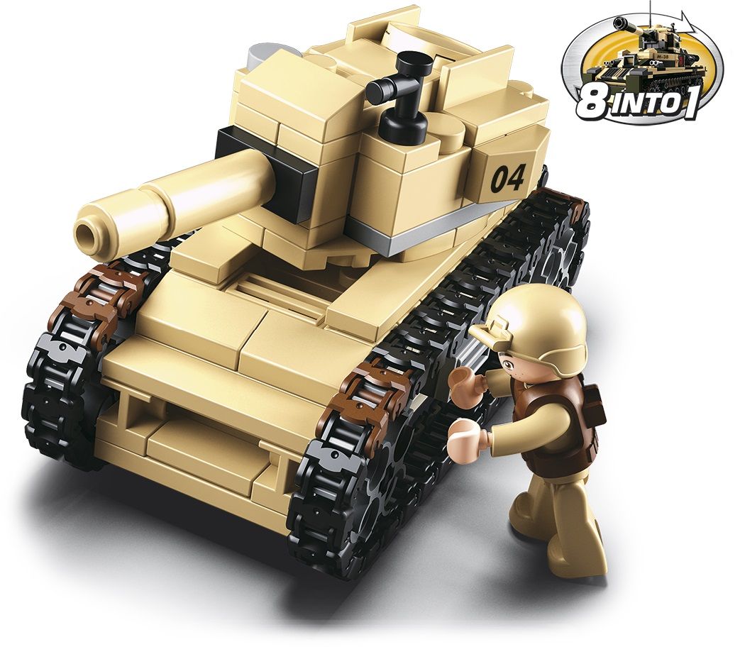 Dřevěné hračky Sluban Army 8into1 M38-B0587B Tank