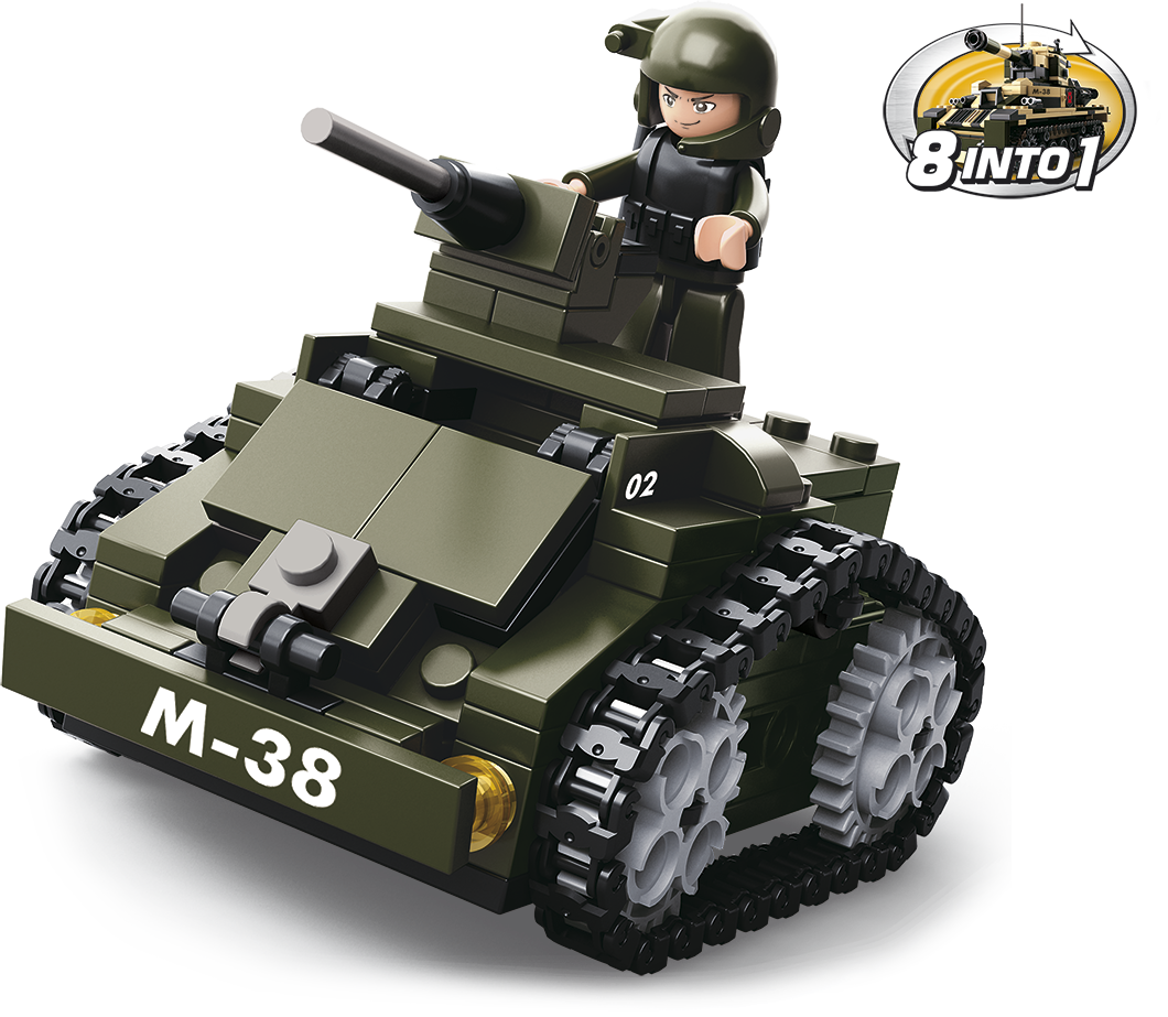 Dřevěné hračky Sluban Army 8into1 M38-B0587C Obrněný vůz