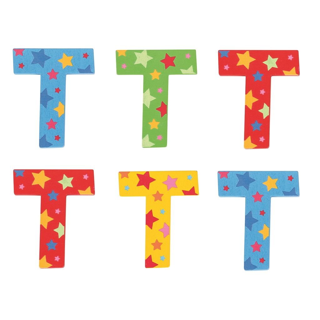 Dřevěné hračky Bigjigs Toys Hvězdičkové písmenko T