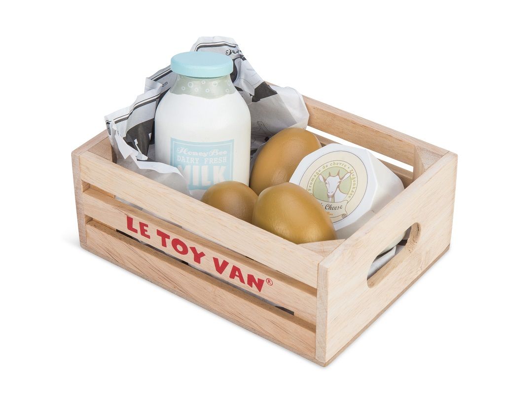 Dřevěné hračky Le Toy Van Bedýnka s mléčnými výrobky
