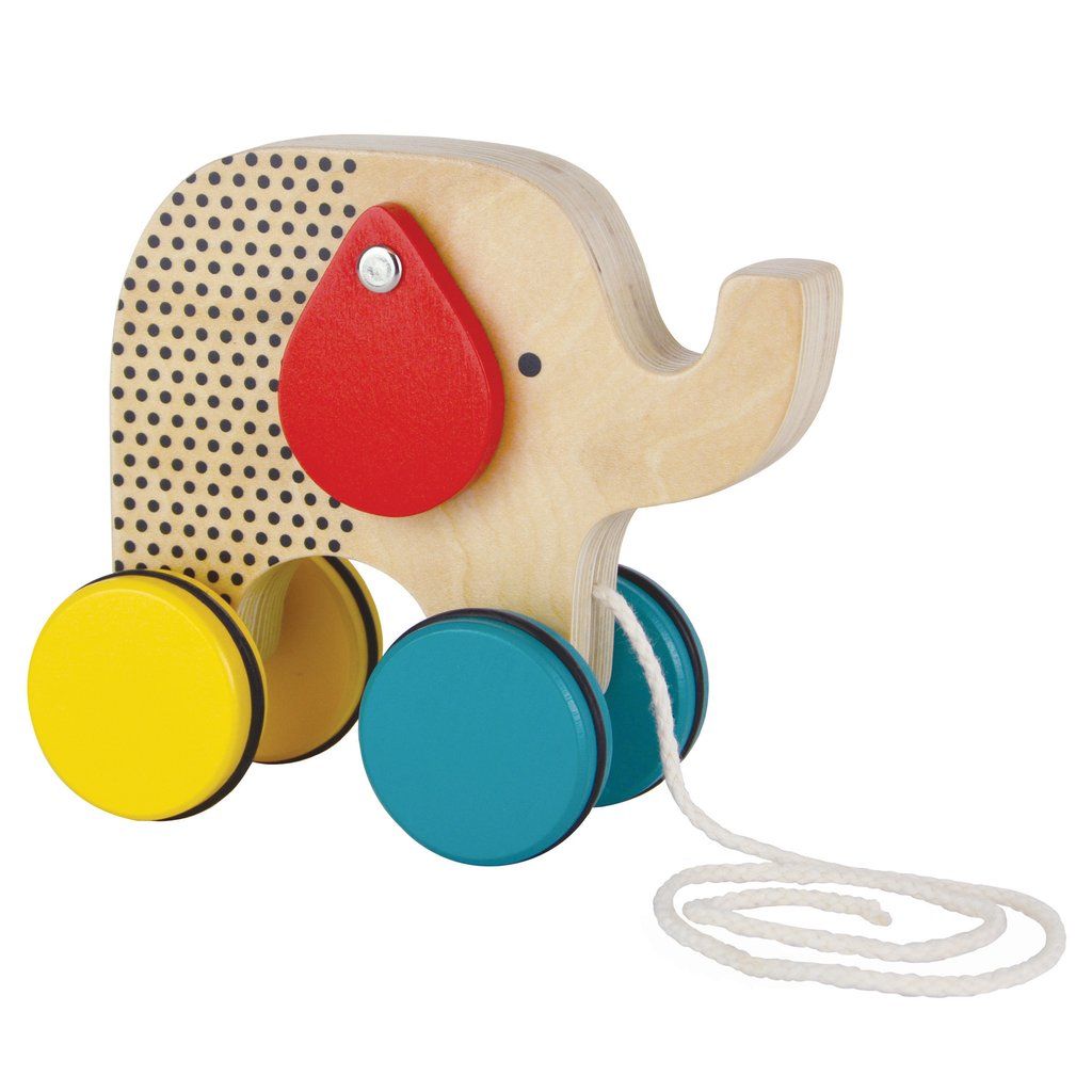 Dřevěné hračky Petit Collage Dřevěný tahací slon Jumbo