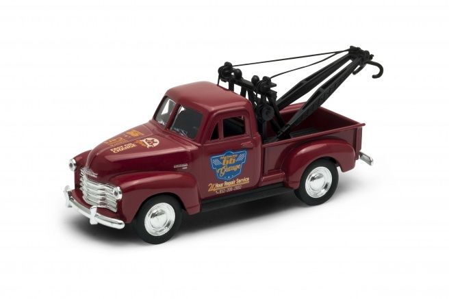 Dřevěné hračky Welly Chevrolet Tow Truck (1953) 1:34 červená