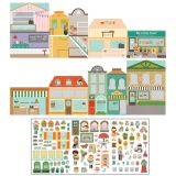 Dřevěné hračky Petit Collage Znovupoužitelné samolepky se scénou Moje malé město