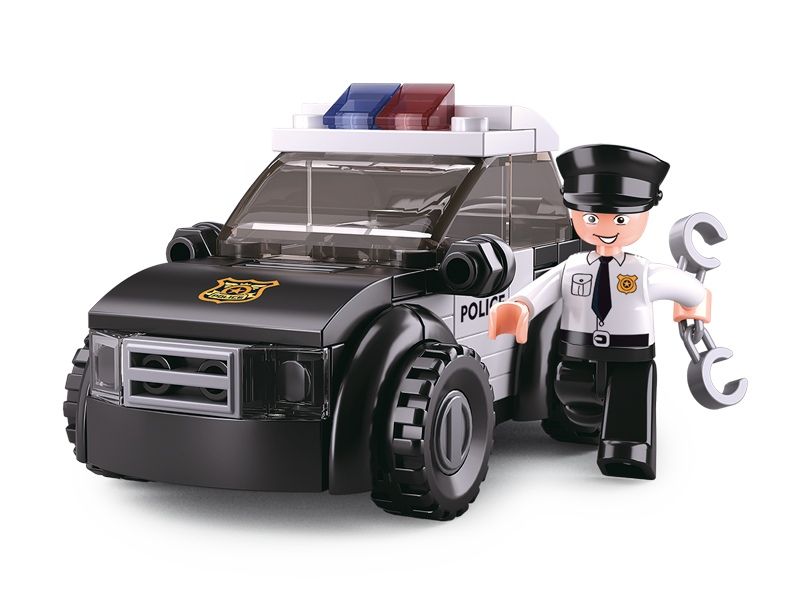 Dřevěné hračky Sluban Policie 4into1 M38-B0638D Hlídkový vůz