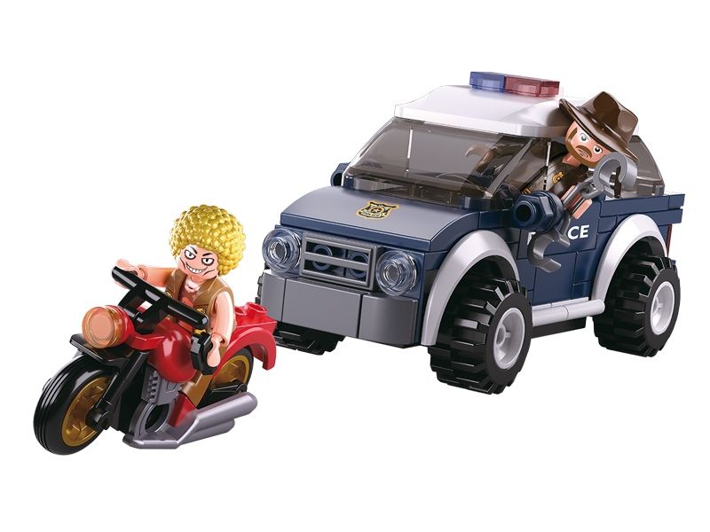 Dřevěné hračky Sluban Policie M38-B0650 Offroad a zloděj na motorce