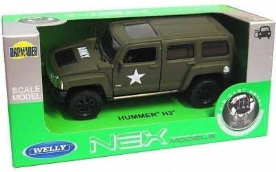Dřevěné hračky Welly Hummer H3 Armor Squad 1:34 zelený