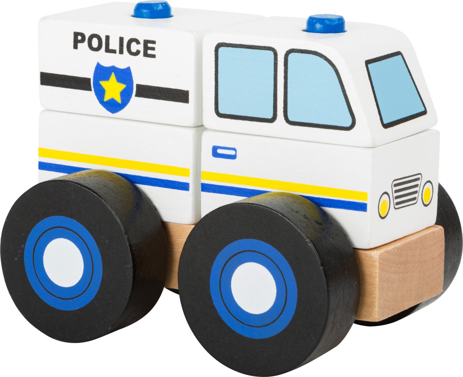 Dřevěné hračky small foot Dřevěné skládací auto policie