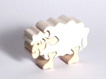 Dřevěné hračky Fauna Dřevěné vkládací puzzle z masivu ovečka bílá