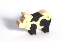 Dřevěné hračky Fauna Dřevěné vkládací puzzle z masivu malé prasátko