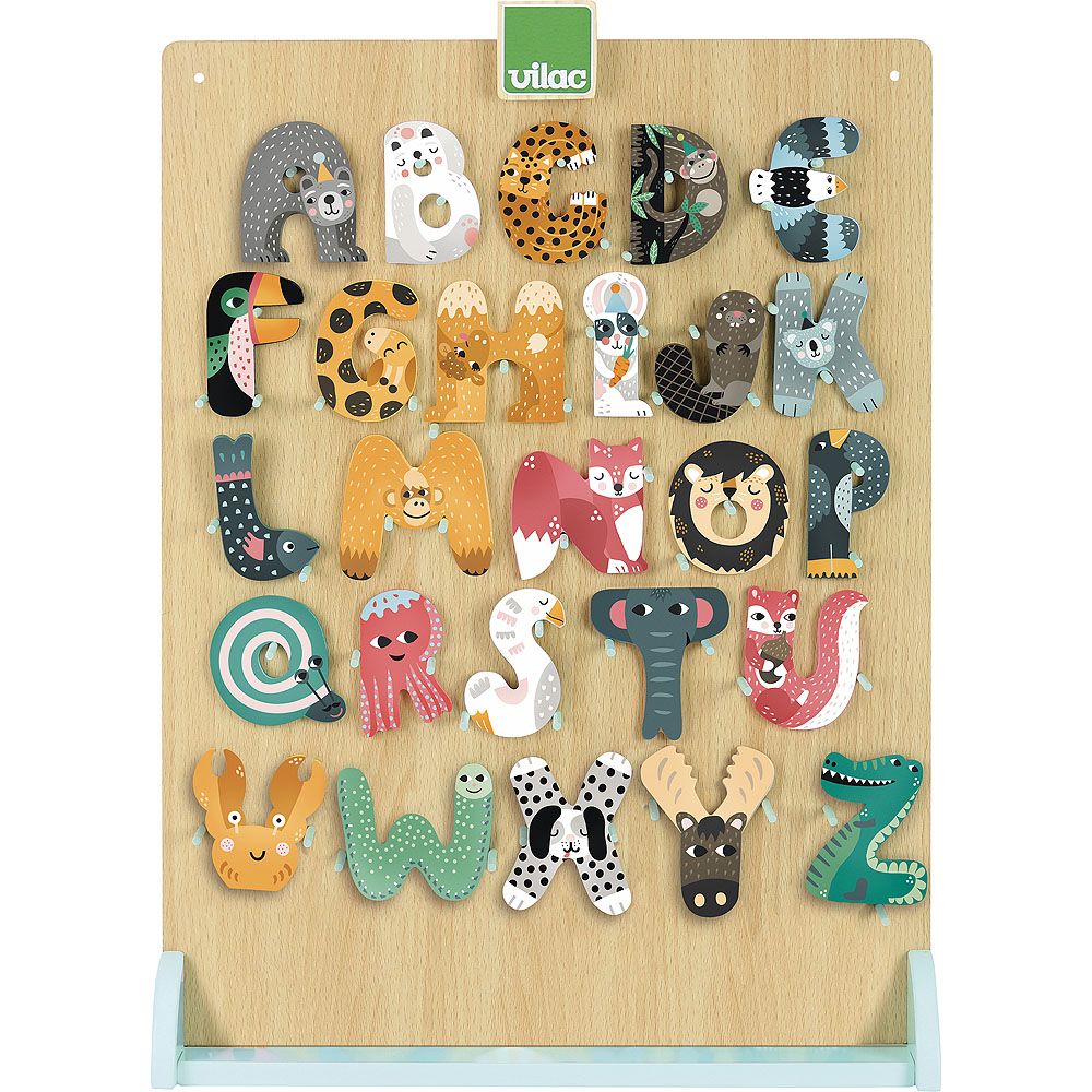 Dřevěné hračky Vilac displej pro zvířátkovou abecedu