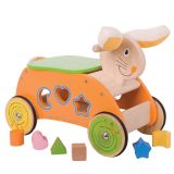 Dřevěné hračky Bigjigs Baby Dřevěný motorický vozík Zajíc Bigjigs Toys