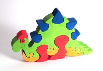 Dřevěné hračky Fauna Dřevěné vkládací puzzle z masivu velký stegosaurus