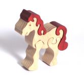 Dřevěné hračky Fauna Dřevěné vkládací puzzle z masivu malý kůň bílý