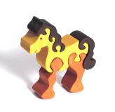 Dřevěné hračky Fauna Dřevěné vkládací puzzle z masivu malý kůň hnědý