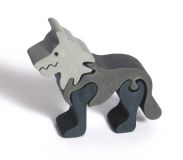 Dřevěné hračky Fauna Dřevěné vkládací puzzle z masivu malý vlk