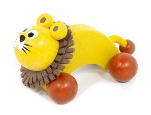 Dřevěné hračky Jezdící zvířátka na kolečkách – Lev Česká dřevěná hračka