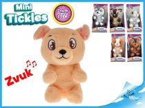 Dřevěné hračky Mini Tickles plyšové zvířátko1ks pejsek hnědý Mikro Trading