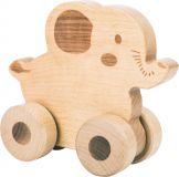 Dřevěné hračky small foot Dřevěné zvířátko na kolečkách 1ks slon