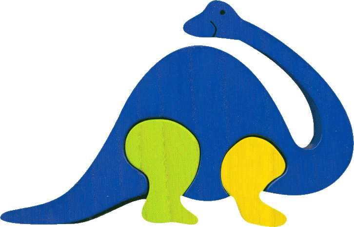 Dřevěné hračky Fauna Dřevěné vkládací puzzle z masivu brontosaurus