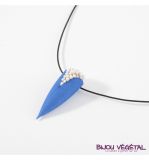 Dřevěné hračky Živé šperky - Náhrdelník Tulipán modrý s trvalými bílými květy Radis et Capucine