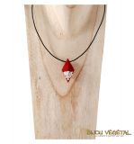 Dřevěné hračky Živé šperky - Náhrdelník Diamant červený s trvalými bílými květy Radis et Capucine